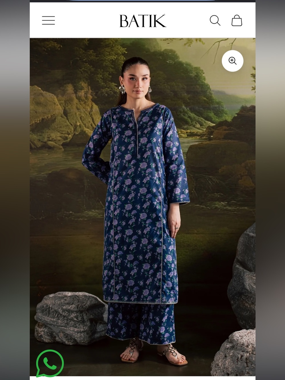 Navy Floral Long Tunic Top